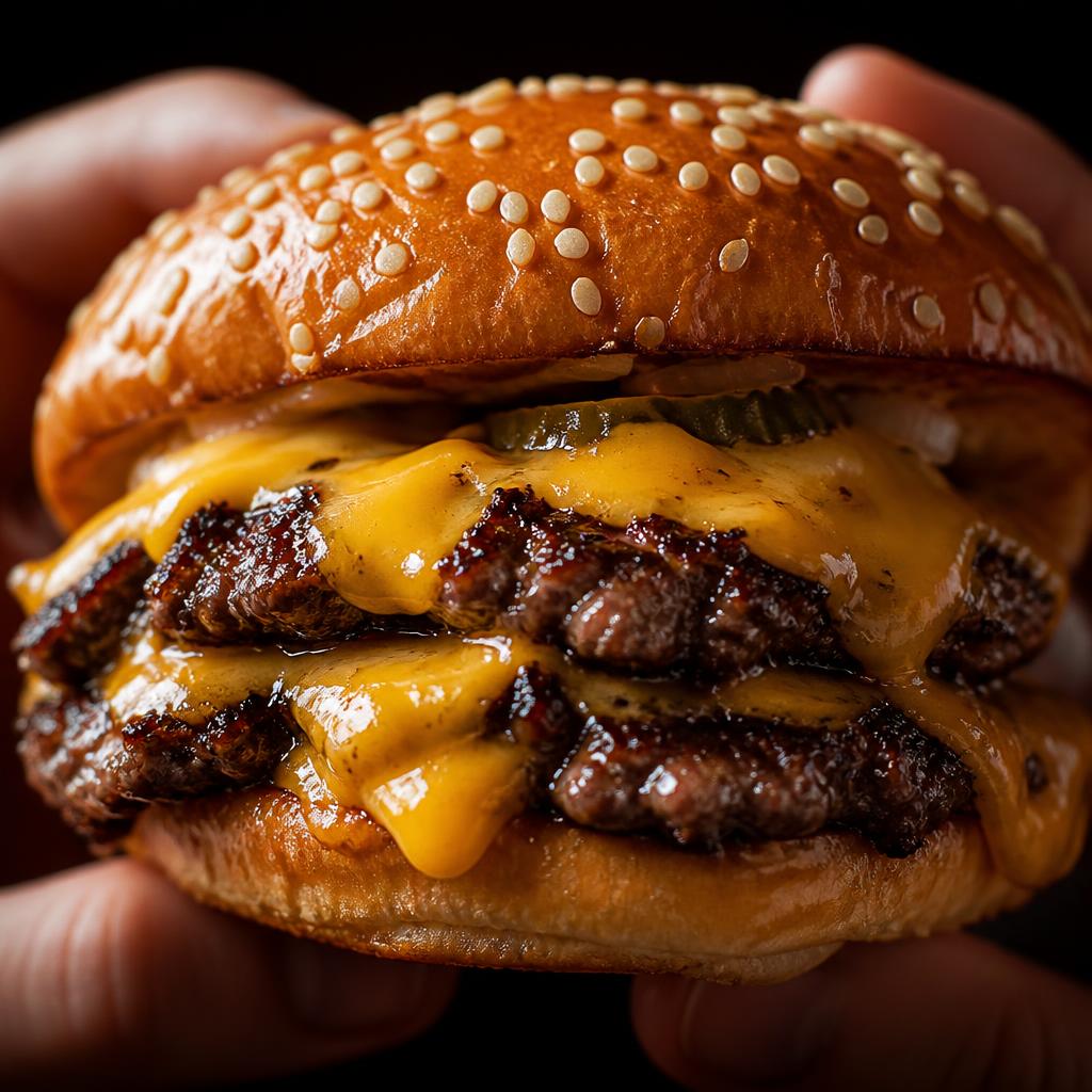 The OG Smash — signature cheeseburger close up